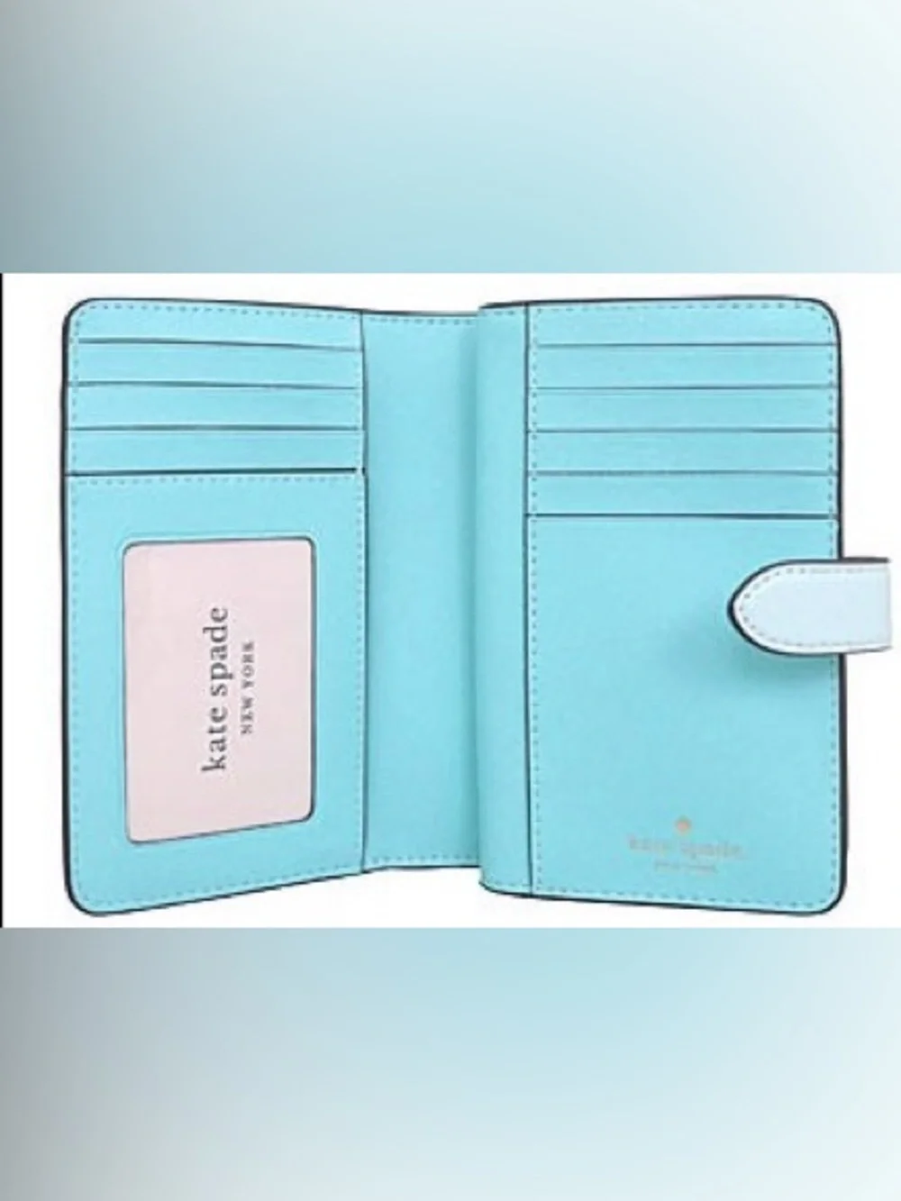 Kate Spade Cream and Light Blue Colorblock Wallet - Picture 4 of 5